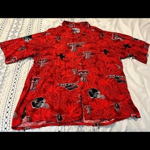 Rayn Spooner Red Texas Tech Hawaiian polo - Large